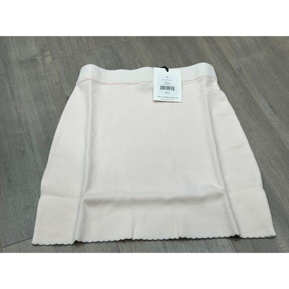 NWT Rachel Parcell Womens Pastel Mauve Sweater Knit Scallop Mini Skirt Size XS - Picture 2 of 10